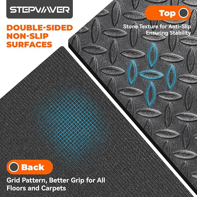 Stepwaver Walking Pad Mat for Carpet, Treadmill Mat for Hardwood Floors | High Density, 1/4 Thickness, Foldable, Floor Protection for Bike, Elliptical, Treadmill, Walking Pad