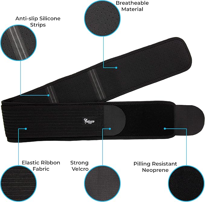 Posture Magic Sacroiliac SI Joint Support Belt for Women and Men - Reduce Sciatic, Pelvic, Lower Back and Leg Pain - Stabilize SI Joint (Regular (Hip Size 30-45"))