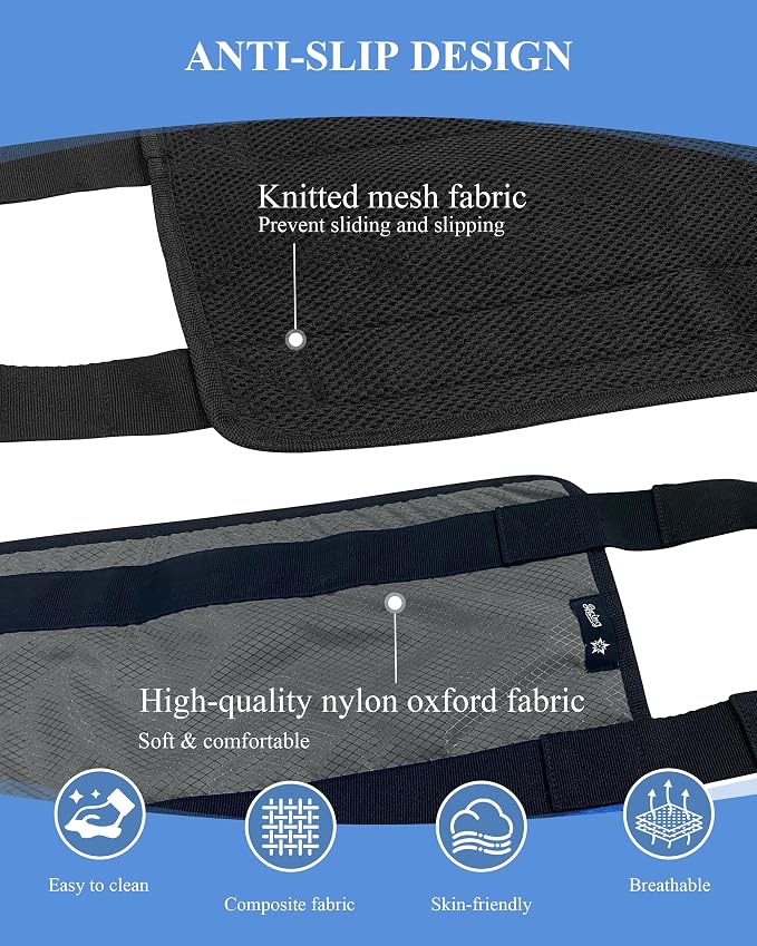 Transfer Sling Lift Assist Gait Belt for Seniors and Disabled | Lifting Strap, Gray Mobility Aid, Home Hospital Nursing Care, Caregiver-assisted Transfers