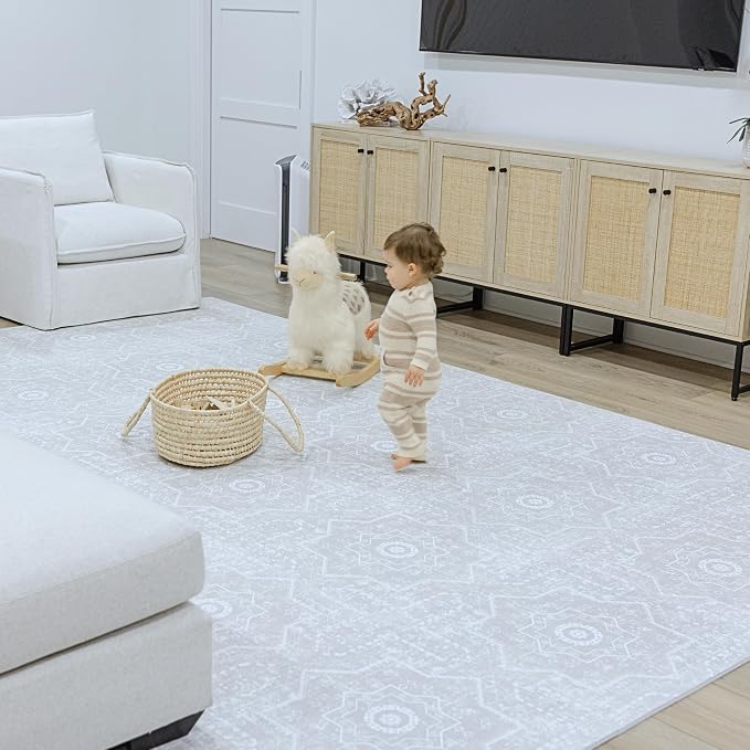 Little Landings Baby Play Mat for Floor - Layla (6x8ft) - Premium EVA Foam Play Mat for Babies & Toddlers (Ages 0-5+) - Non-Toxic Playmat for Tummy Time, Crawling & Playroom - Stylish & Comfortable