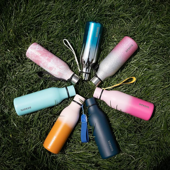 BJPKPK 18oz Insulated Water Bottle, Stainless Steel Bottle with Carry Strap | Keep Cold & Hot Vacuum Insulation, Leak-Proof BPA-Free Design, Slim Bottle Fits Most Cup Holders for Gym, Office & Travel