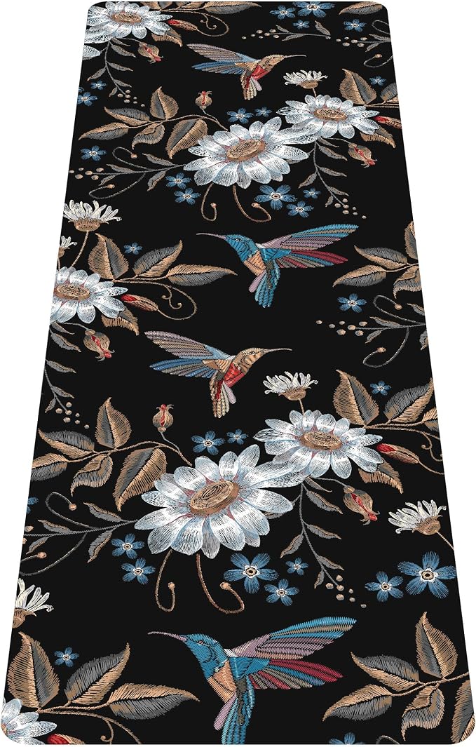 nuveti Printed Travel Yoga Mat 1/16 Inch Thick Non Slip Fitness Workout Mat | with Carrying Bag, Foldable Lightweight Suede & Natural Rubber Yoga Mat for Yoga Pilates and Fitness 72" L x 24" W x 1.5mm