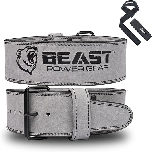 Beast Power Gear Weight Lifting Belts - Free Strap 4” Wide 10mm Thick for Weightlifting Bodybuilding Powerlifting Belt Superior Back Support Gym Belts for Men Women