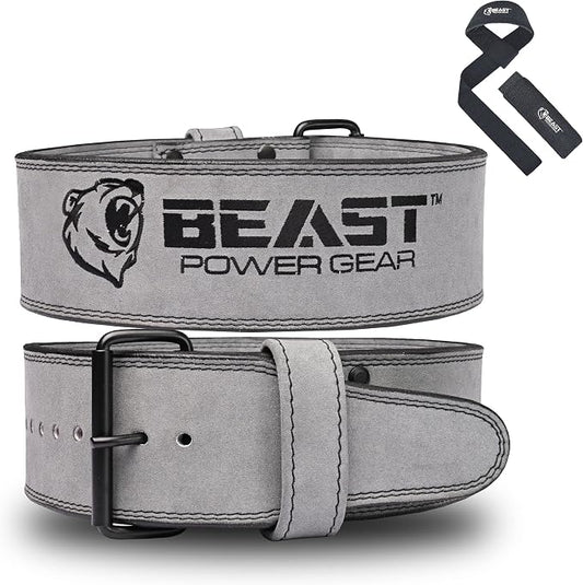 Beast Power Gear Weight Lifting Belts - Free Strap 4” Wide 10mm Thick for Weightlifting Bodybuilding Powerlifting Belt Superior Back Support Gym Belts for Men Women