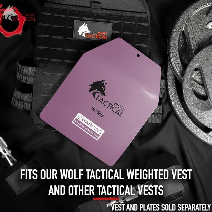 WOLF TACTICAL Curved Weight Vest Plates – 5.75/8.75/14.5LB Pairs – Contoured Ergonomic Fit – WODs, Strength Training, Running, Heavy Workouts