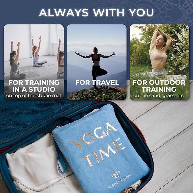 Mantra Yoga Travel PRO 1.5mm with Knee Pad - Foldable Fitness & Exercise Mat with Bag | Lightweight, Compact & Eco-Friendly | Non-Slip & Washable | For All Types of Yoga | 72" L x 24" W | 2.6 lbs