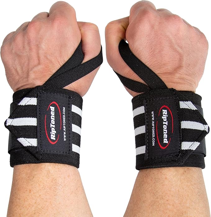 Rip Toned Wrist Wraps for Weightlifting – USPA & USAPL Approved – Stiff or Flex – 18" Gym Wrist Straps with Thumb Loop – Maximum Support for Men & Women