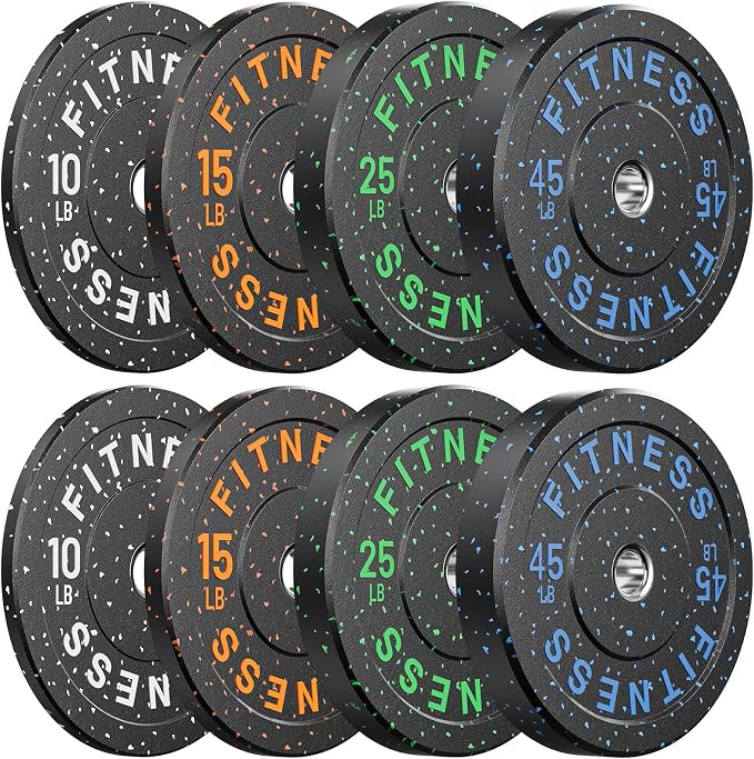 2" Bumper Plates Set Olympic Weight Plates for Barbell Strength Training | Papababe 2Inch Weights Plates Set, Floor Protective Plates, 20-600lbs Rubber Bumper Plates for Weightlifting, Bench Press