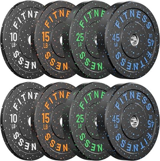 2" Bumper Plates Set Olympic Weight Plates for Barbell Strength Training | Papababe 2Inch Weights Plates Set, Floor Protective Plates, 20-600lbs Rubber Bumper Plates for Weightlifting, Bench Press