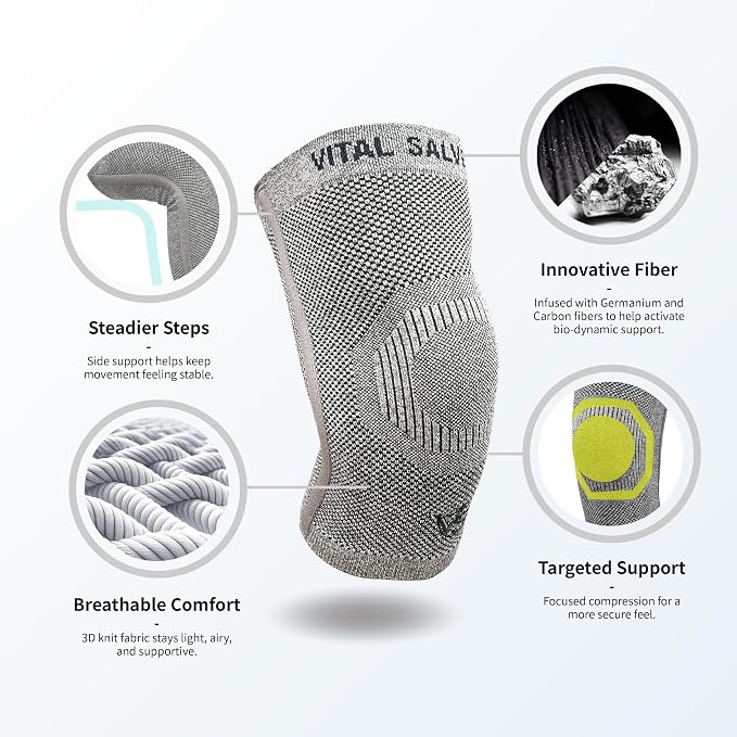 Vital Salveo S-Support 3D Bio-Dynamic Recovery Knee Sleeve – High-Impact Compression for Athletes, Stability & Training (1PC)/S