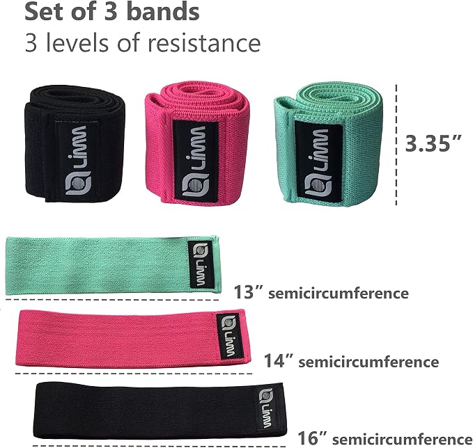 Fittest Pro by Limm Resistance Bands for Legs and Butt, Fabric Exercise Loop Bands Yoga, Pilates, Rehab, Fitness and Home Workout, Strength Bands for Booty