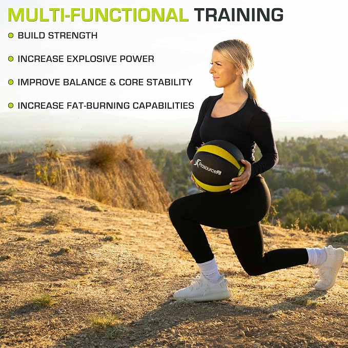 ProsourceFit Weighted Medicine Ball for Full Body Workouts