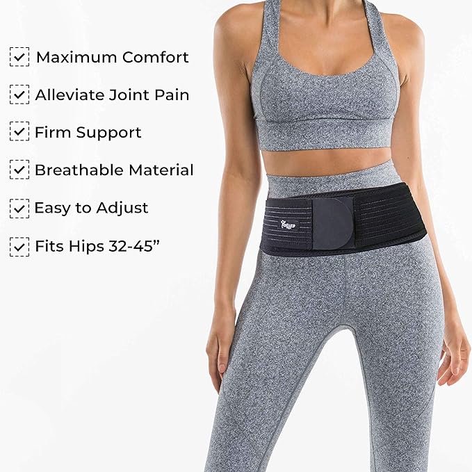 Posture Magic Sacroiliac SI Joint Support Belt for Women and Men - Reduce Sciatic, Pelvic, Lower Back and Leg Pain - Stabilize SI Joint (Regular (Hip Size 30-45"))