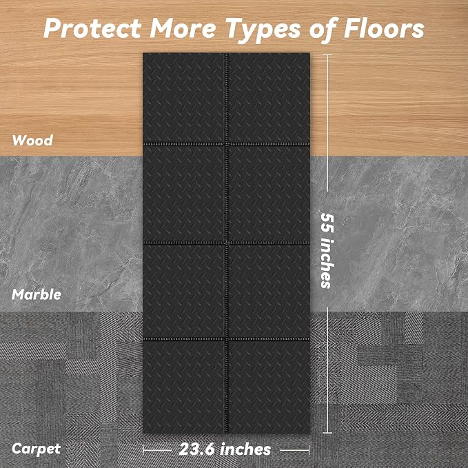 Walking Pad Mat for Carpet - 0.25" Thick Foldable Treadmill Mat | Non-Slip High Density for Bike, Elliptical, Home Gym Use