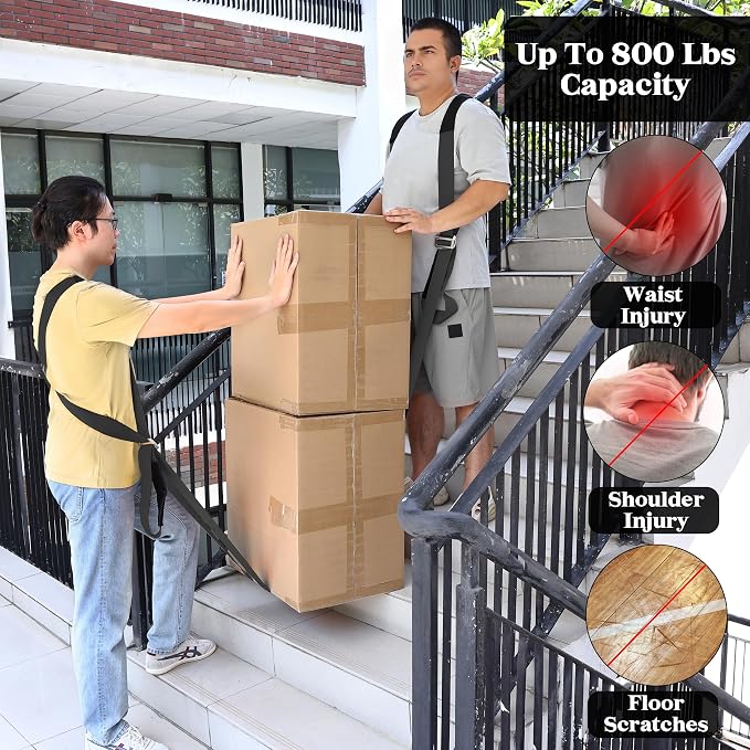 DEYACE Moving Straps 2-Person Lifting Straps for Moving Item up to 800 lbs