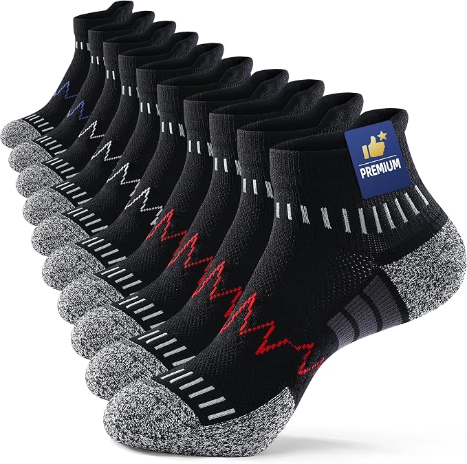 MAXTOP Ankle Compression Socks for Men Women-Cushioned Arch Support,Anti Blister,Plantar Fasciitis Relief 3/5 Pairs