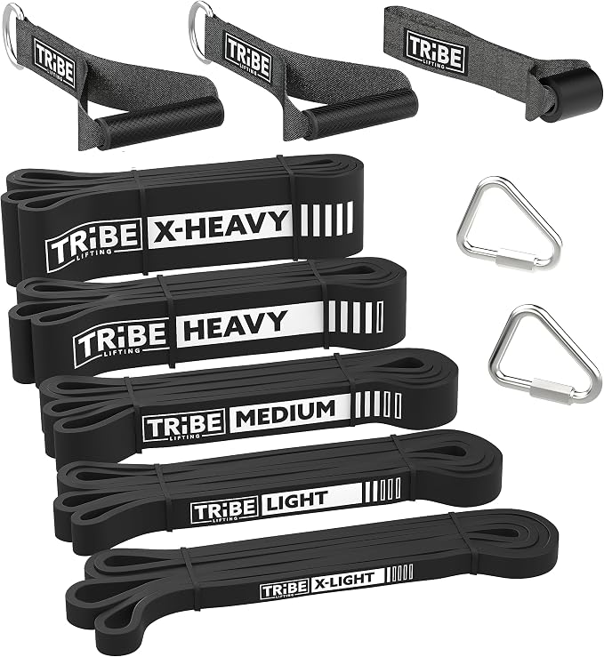 Long Resistance Bands Set, 5 Pull Up Assistance Bands for Working Out | 5 resistance levels, natural latex construction, exercise bands for strength training, stretching and physical therapy