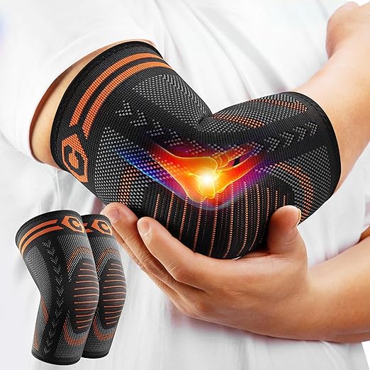 CAMBIVO 2 Pack Tennis Elbow Brace for Tendonitis and Tennis Elbow,Golfers Elbow, Arm Compression Sleeves for Women and Men, Bíceps Support Sleeve for Weightlifting, Basketball and Workout | Golfers Elbow and Arthritis Relief, Breathable 3D Knit Fabric,...