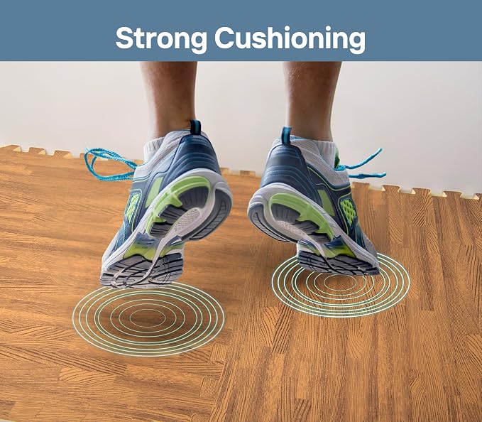 Art3d 96 Sq.Ft Eva Puzzle Exercise Mats, 24"x24" x 1/2" Thick Foam Interlocking Tiles for Flooring, Workout, Gym Equipments, Pack of 24, Teak