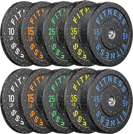 2" Bumper Plates Set Olympic Weight Plates for Barbell Strength Training | Papababe 2Inch Weights Plates Set, Floor Protective Plates, 20-600lbs Rubber Bumper Plates for Weightlifting, Bench Press