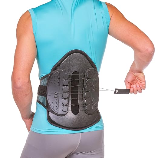 BraceAbility Lumbar Decompression Back Brace - Adjustable Semi-Rigid Lumbosacral Corset Belt for Discectomy, Laminectomy, Disc Injury, Back Muscle Spasms, Pre and Post Surgery Protection (Medium)