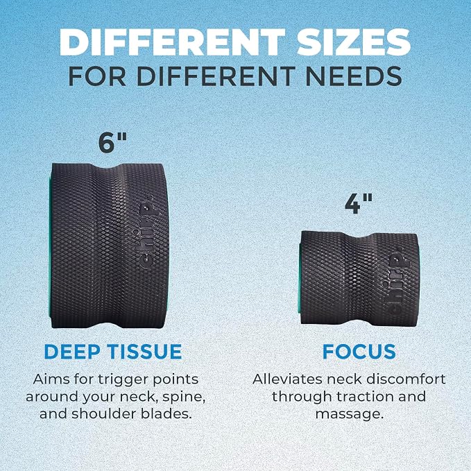 Chirp Wheel+ Foam Roller 2-Pack, Back & Neck Pain Relief, Mint | Back Roller Wheel Set, Foam Roller for Back Pain, Deep Tissue Relief, 4/6 in, Neck and Muscle Recovery