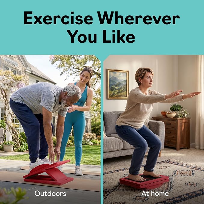 Slant Boards for Exercise, Wooden Slant Board, Calf Stretch Board with 7 Incline Angles, Velour Board, Balance Board & Calf Stretcher, Portable Incline Board for Physical Therapy, Ankle Mobility, Heel & Knees