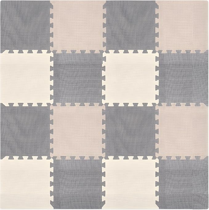 We Sell Mats 3/8" Thick Multipurpose EVA Foam Exercise Floor Mat, 12"x12" Interlocking Kid-Friendly Tiles, Anti-Fatigue for Home, Gym, Playpens, Classrooms