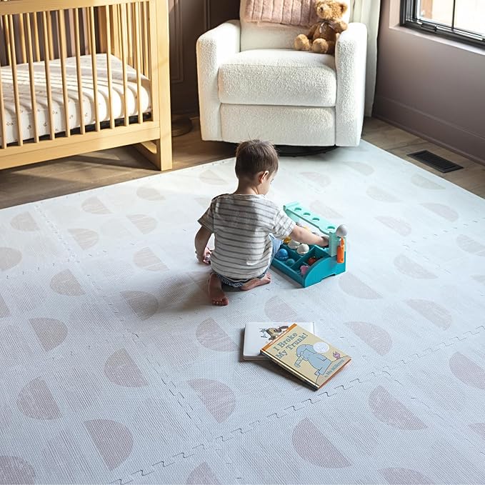 Little Landings Baby Play Mat for Floor - Aura Oat (6x6ft) - Premium EVA Foam Play Mat for Babies & Toddlers (Ages 0-5+) Non-Toxic Playmat for Tummy Time, Crawling & Playroom - Stylish & Comfortable