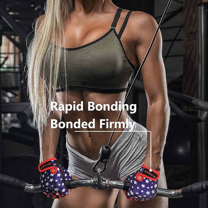 Workout Gloves for Women Men, Weight Lifting Gloves Padded, Full Palm Grip | Gym Grip Gloves for Weightlifting, Rowing, Exercise, Cycling, Dumbbells, Kettlebells, Home Work Out Equipment, Half-finger