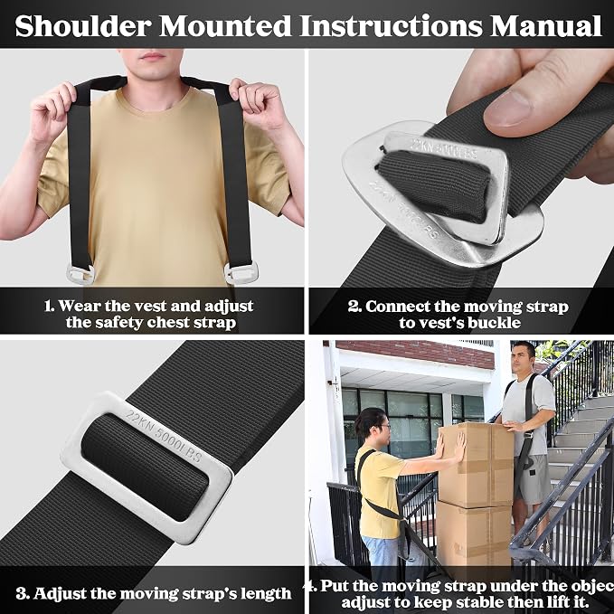 DEYACE Moving Straps 2-Person Lifting Straps for Moving Item up to 800 lbs