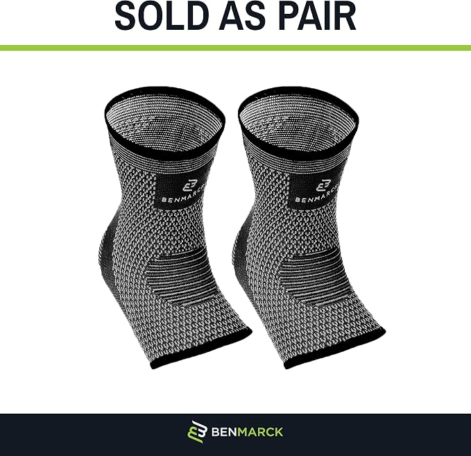 Benmarck Achilles Tendon Support Brace, Plantar Fasciitis Sock, Ankle Compression Sleeve For Running, Tendonitis and Flat Feet Relief