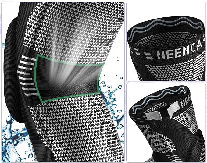 NEENCA Knee Braces for Knee Pain Relief, Compression Knee Sleeves with Patella Gel Pad & Side Stabilizers, Knee Support for Weightlifting, Running, Workout, Arthritis, Meniscus Tear, Men Women. ACE-53 | Patented Patella Gel Pad & Side Stabilizers, Comp...