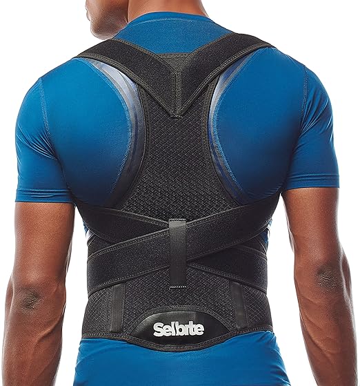 Selbite Posture Corrector for Men and Women - Back Brace for Upper and Lower Body Support - Adjustable Straightener with Pain Relief and Muscle Memory (X-Small)