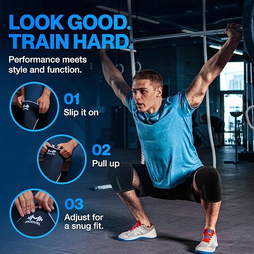Modvel Strength 7mm Knee Sleeves (Pair) for Weightlifting & Powerlifting (USPA, IPL, IWF & USAW Approved) | High-Performance Knee Compression Support For Squats, Weight Lifting - Men and Women
