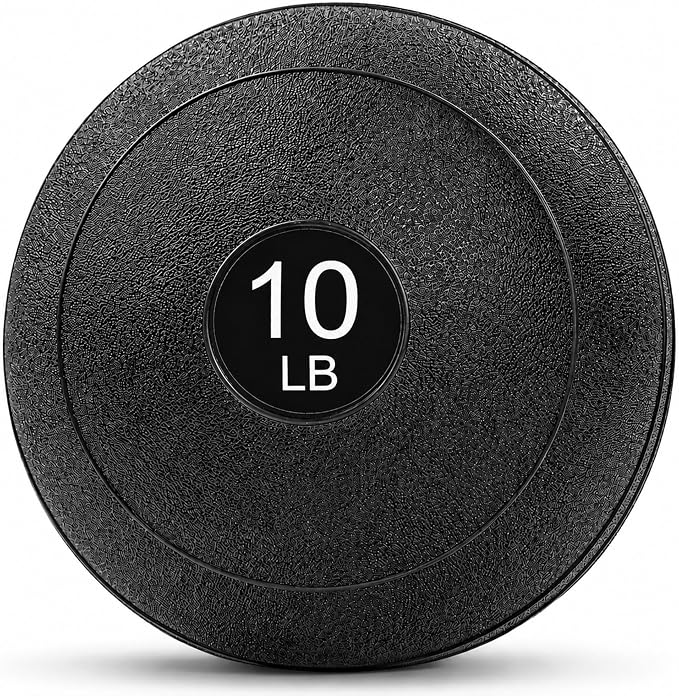 Sunny Health & Fitness Slam Medicine Ball - Sand-Filled, No-Bounce | 10-50LB, Sand-Filled, No-Bounce Core, Treaded Rubber Grip, Durable Flexible Shell, Full-Body Training, High-impact