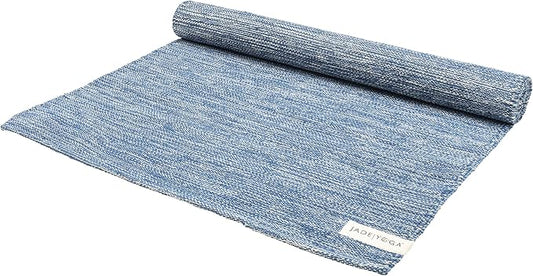 Jade Yoga Organic Cotton Hand Loomed Yoga Mat 72" Indigo