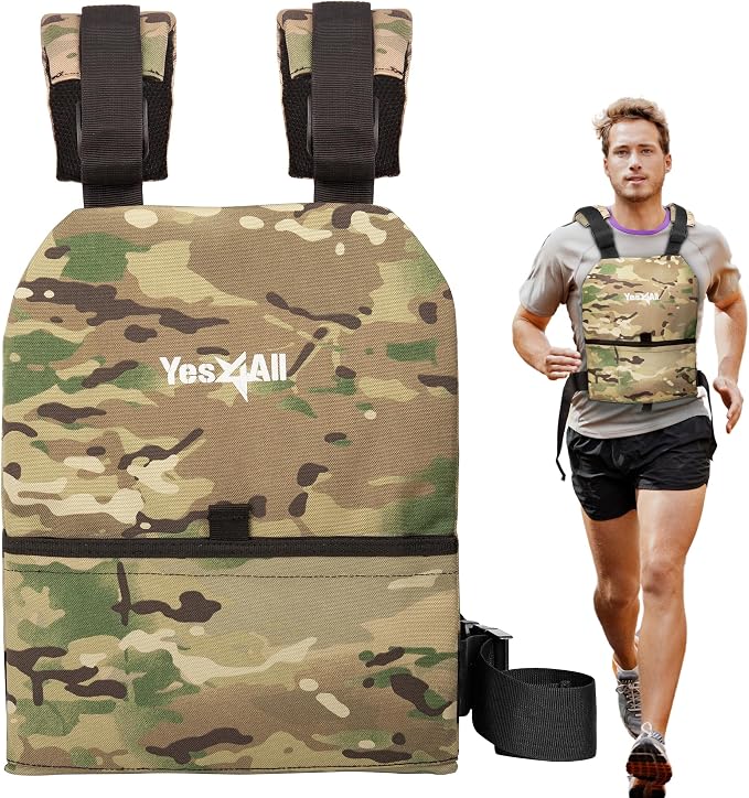 Yes4All Weighted Vest Plates with Curved Ergonomic Design for Running, Rucking & Strength Training, Comfortable Fit, 5.75/8.75/14/19.75 LB Pairs