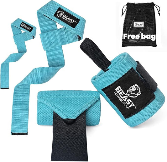 Improved Lifting Support & Stability - Gym Wrist Wraps for Weightlifting 14" Premium Quality Hand Wraps with Thumb Loop - Weight Lifting Wrist Wraps for Pain & Support