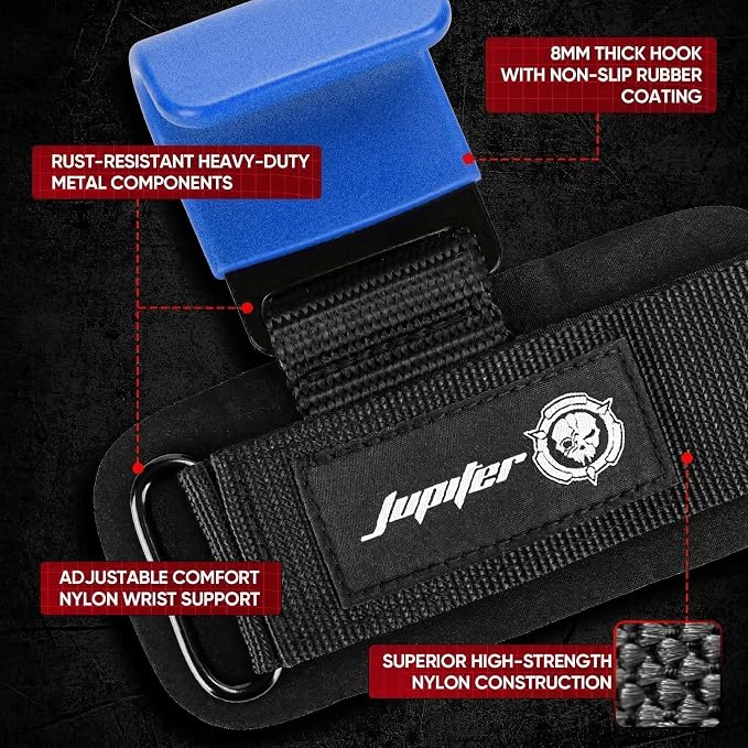 JUPITER Weight Lifting Grips (Pair), Wrist Support for Heavy Lifting, Deadlifts, Pull Ups, Powerlifting & Gym Workouts