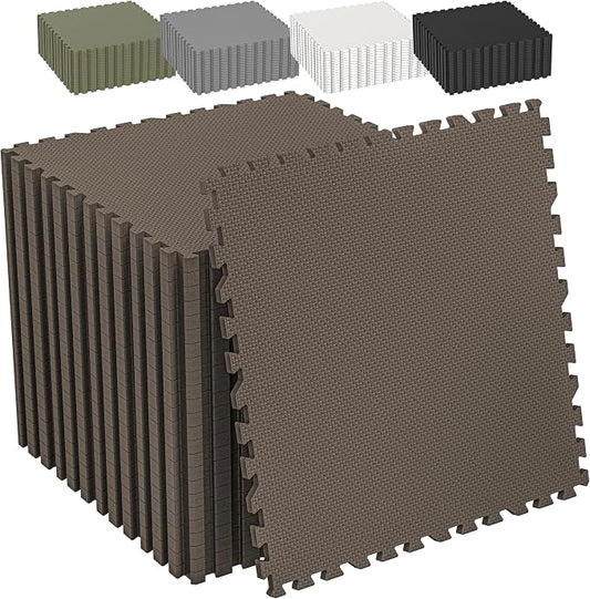 1/2" Thick 24 Pcs 96 Sq Ft EVA Foam Puzzle Exercise Mats, High-Density Interlocking Foam Floor Tiles for Home Gym, Gym Mat for Workout Equipment & Direct Exercise, Floor Padding for Kids