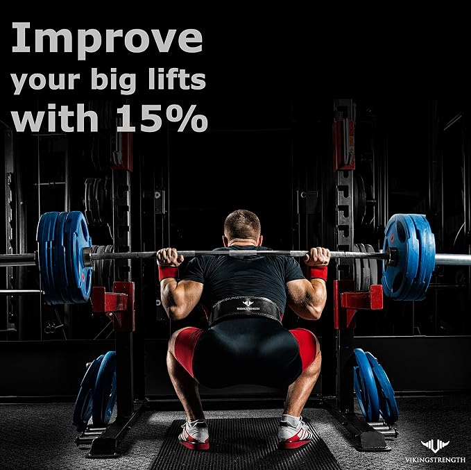 Premium Weight Lifting Belt with Lifting Straps, Gym Weightlifting Belt for Men and Women, perfect for Squat, Powerlifting, Crossfit and Deadlifting M-4XL + V-Strength Workout App