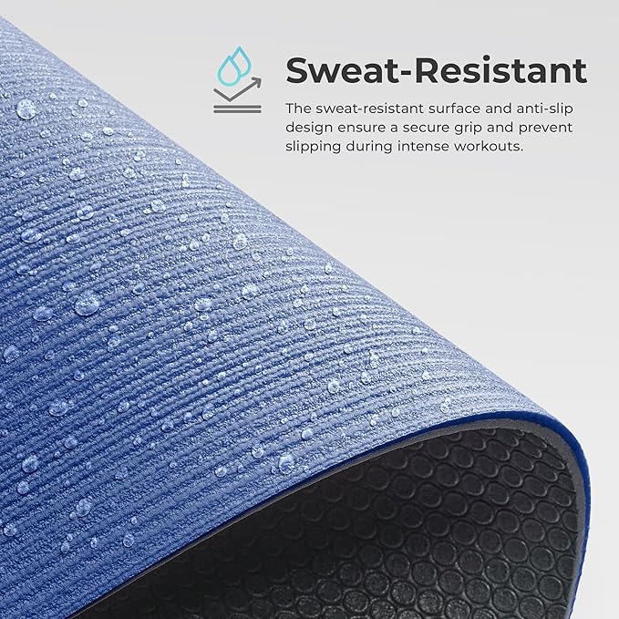 Sunny Health & Fitness Exercise Yoga Mats - Non-Slip Support for Home & Gym