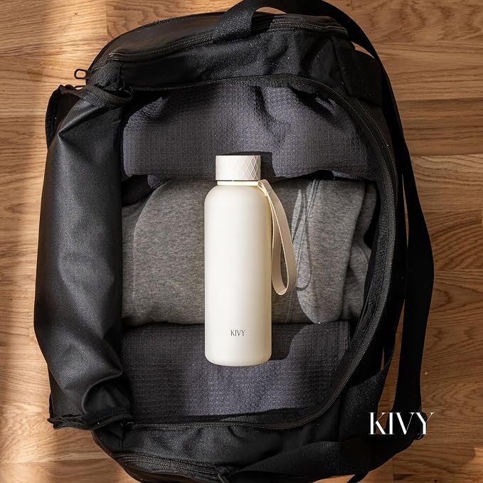 KIVY Slim Water Bottle 22oz [Lightweight & Shatterproof] Leak Proof Bottle for Women & Men - Clear plastic water bottle no straw - Dishwasher Safe Tritan Bottle BPA Free