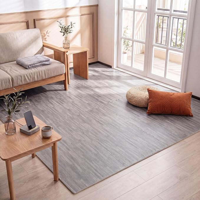 Giantex 25 Pcs Faux Wood Grain EVA Foam Tiles, 24"x24" Interlocking Floor | 100 Sq. Ft Puzzle Exercise Mats with 50 Borders, 0.4" Thick Waterproof Anti-Slip Flooring for Home Gym, Basement, Gray Oak