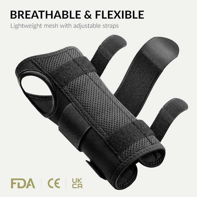 BraceUP Carpal Tunnel Wrist Brace - Metal Wrist Splint for Hand and Wrist Support, Tendonitis Arthritis Pain Relief