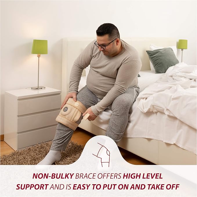 KARM Plus Size Knee Brace for Women & Men Plus Size - Adjustable Knee Support Brace for Meniscus Tear, Arthritis Pain, Compression with Side Stabilizers - Obese People (4XL/5XL/6XL Beige)