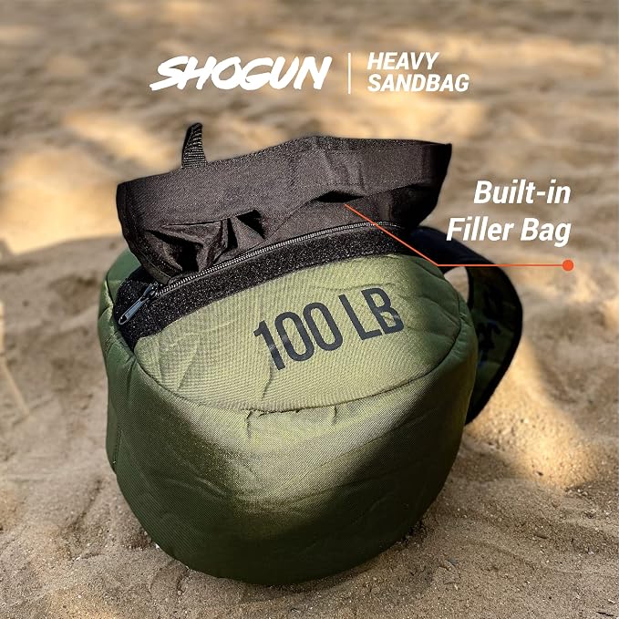 Shogun Sandbags for Working Out – Heavy Duty Workout Sandbag for Weight Training, Cross Training, Strongman, Fitness & Military Use – Adjustable Exercise Sand Bags for Full Body Training
