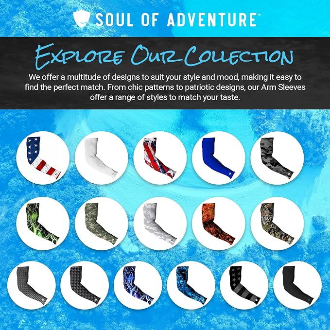 S A Soul of Adventure Compression Arm Sleeve UV 30+ Sun Protection, Moisture Wicking, 4-Way Stretch