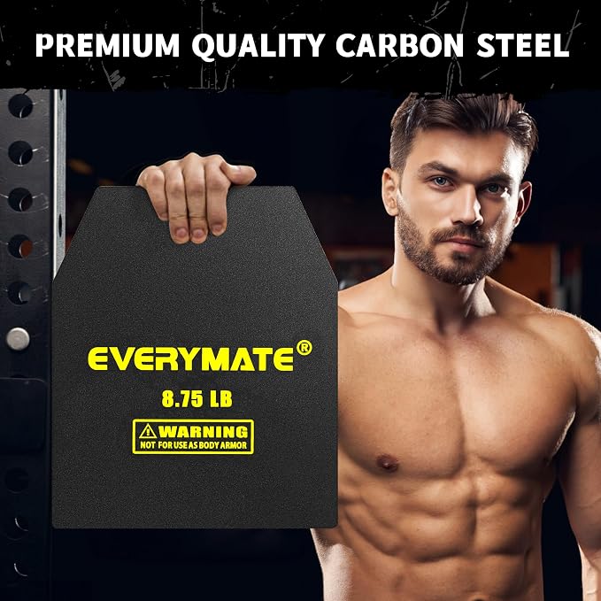 EVERYMATE Tactical Weighted Vest Plates – 3.75/5.75/8.75/14.5/19.75LB Pairs – Insert Weighted Vest Plates- Contoured Ergonomic Fit – WODs, Strength Training, Running, Weight Plates for Vest